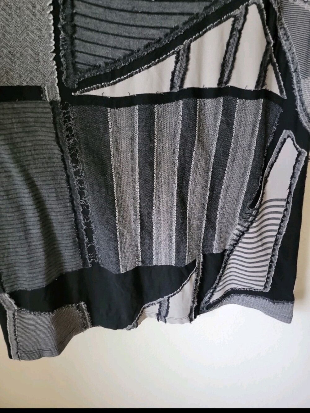 Vintage Y2k Black & Gray Patchwork Maxi Skirt Fold Over Waistband - Picture 5 of 12